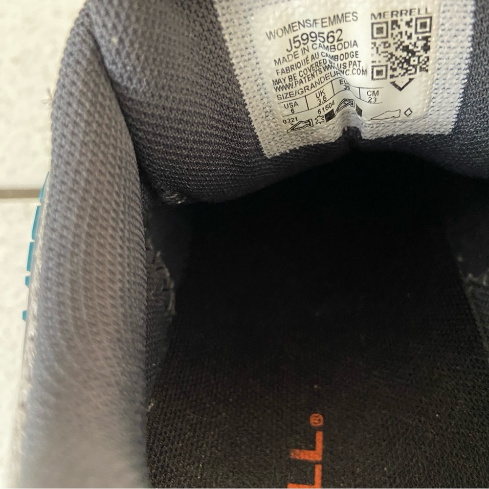 Merrell Crosslander 2 Hiking Shoes - women’s size 6 - charcoal capri gray blue - Picture 5 of 6